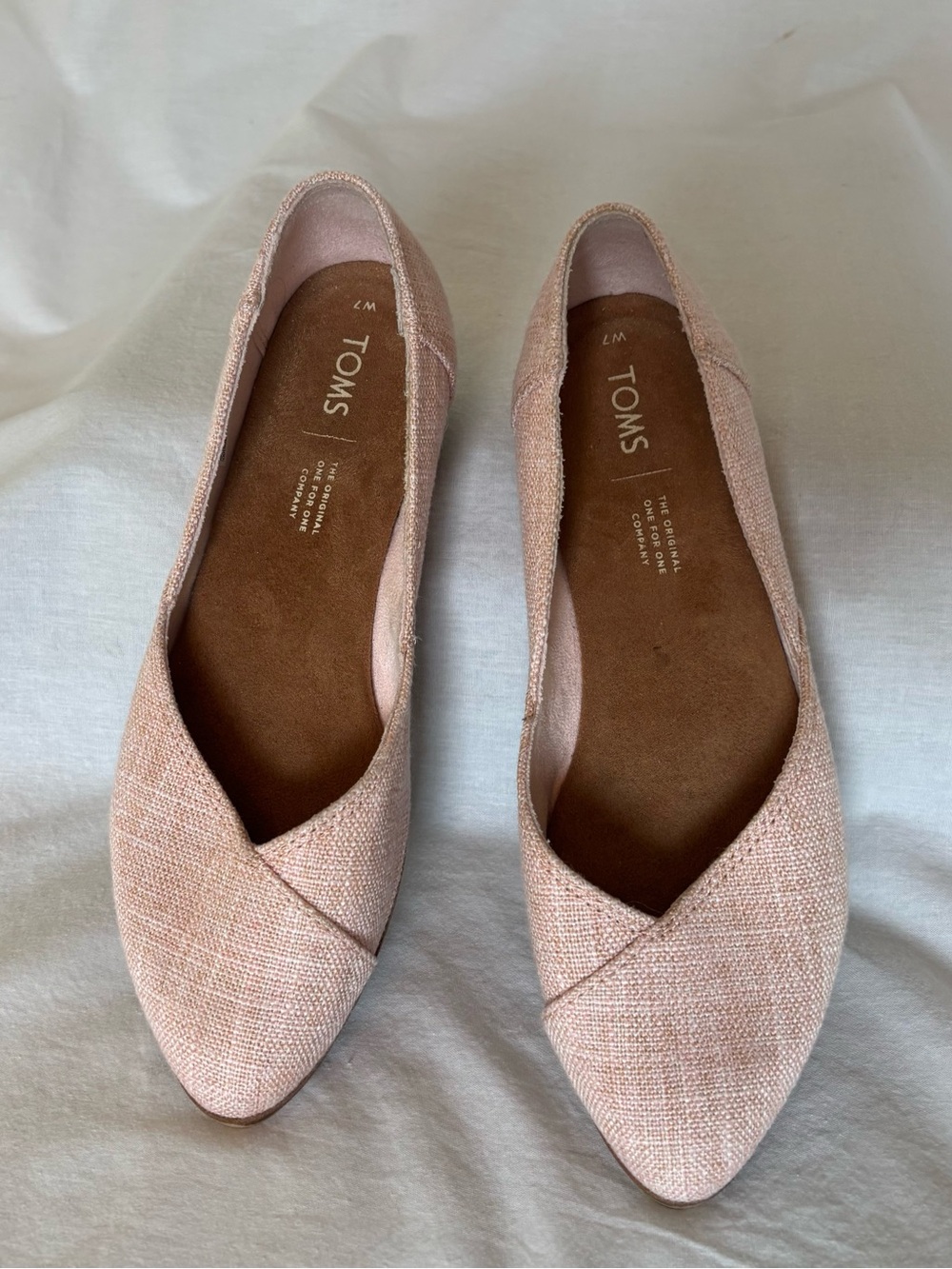 TOMS Blush Pink Ballet Flats Coquette Balletcore Minimalist Size 7